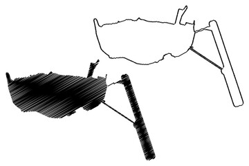 Taipa parish (Parishes of Macau, Macao Special Administrative Region of the Peoples Republic of China) map vector illustration, scribble sketch Nossa Senhora do Carmo map