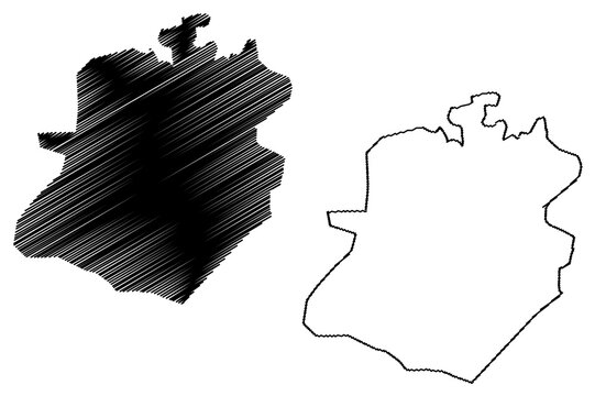 Bamako Region (Regions of Mali, Republic of Mali) map vector illustration, scribble sketch Bamako Capital District map
