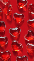 A pattern of red hearts