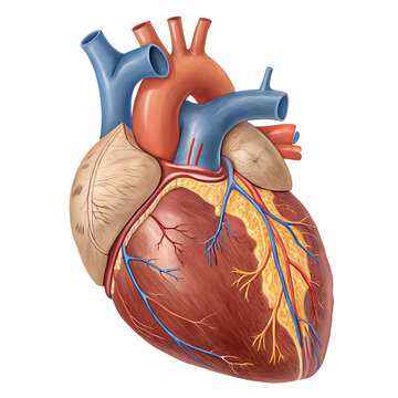 Human Heart Anatomy Detailed Labeled Diagram Illustration
