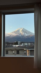 The view of Mount Fuji from the bedroom window.