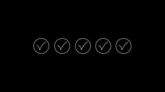 five step confirmation circles to checkmarks animation ui.