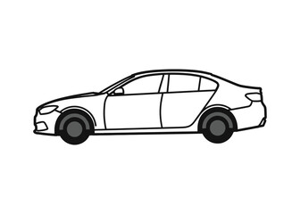 Fototapeta premium Car Outline Vector Template – Minimal Scalable Vehicle Illustration