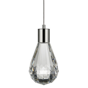 Modern crystal pendant light isolated on transparent background