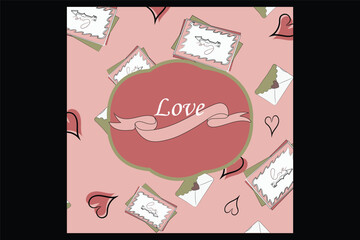 Obraz premium Romantic heart florals inspired by vintage botanical garden illustrations.