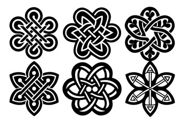 Celtic clover knot silhouette vector illustration isolated on white background