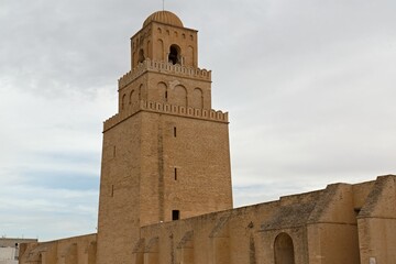 Obraz premium The Great Mosque of Kairouan (Mosque Sidi Uqba) was built in the 7th century. Tunisia. Africa. 