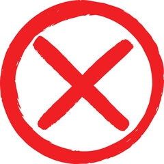 Obraz premium Minimal Brush Stroke Empty Red Circle Icon Silhouette Vector Art Illustration