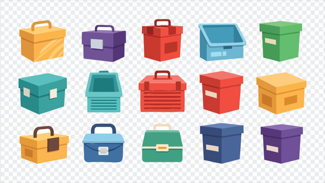 colorful plastic storage boxes