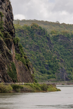 Loreley rock cliffs along the Rhine River