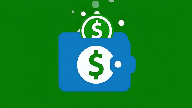 Money Entering Wallet Digital Transaction Concept Financial Savings Income Growth Icon