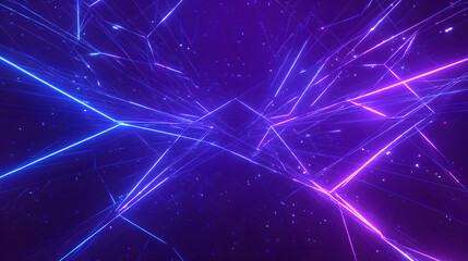 Abstract neon light lines in space