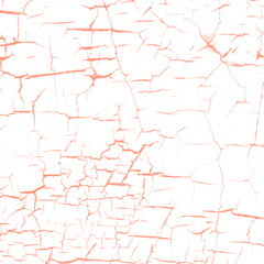 Cracked surface texture isolated on white background