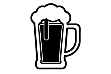 Beer mug silhouette vector illustration isolated on white background