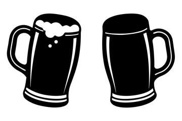 Beer Stein Silhouette Vector Illustration for Celebration and Festive Design