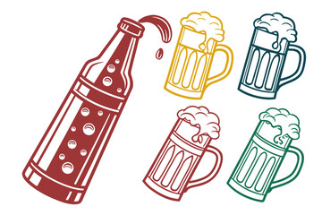 Classic Beer Mug Silhouette Vector Icon for Party and Oktoberfest Design