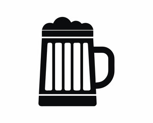 silhouette of Beer mug vector illustration isolated on white background