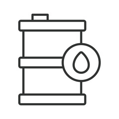 Oil waste barrel icon in line design. oil barrel, liquid waste, pollution, industry on white background vector. Waste editable stroke icon