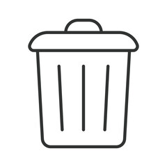 Trash bin icon in line design. waste bin, garbage, disposal on white background vector. Waste editable stroke icon