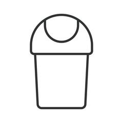 Public trash can icon in line design. waste bin, street container, garbage on white background vector. Waste editable stroke icon