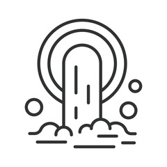 Waste water pipe icon in line design. wastewater, pollution, sewage on white background vector. Pollution editable stroke icon