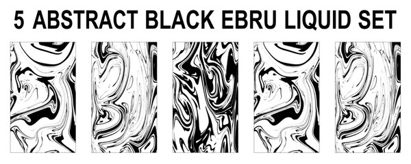 Mixture of acrylic paints. Liquid marble texture set. Fluid art. Applicable for design cove