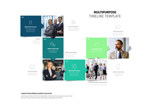 Professional Multipurpose Business Timeline Template with four photo placeholders