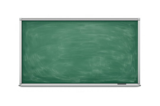 Green chalkboard with silver frame and chalk smudges, providing copy space for learning and education concepts - Powered by Adobe