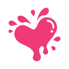 heart liquid splash vector