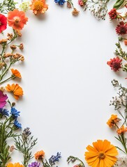 empty flower frames for cards and photos