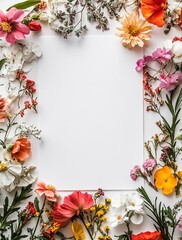 empty flower frames for cards and photos