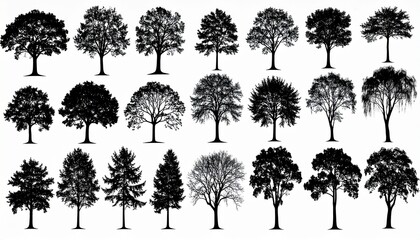 Fototapeta premium Seasons of the Canopy: A Visual Grid of Tree Diversity Across Time and Foliage