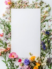 empty flower frames for cards and photos