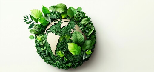 Eco-friendly Earth Shape Created by Leaves