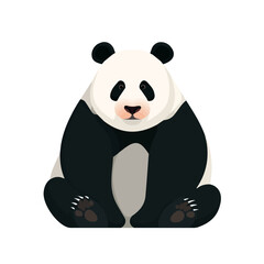 Naklejka premium A simple and modern flat 2D vector of a Panda, isolated on a pure white background.