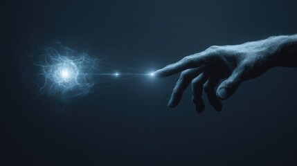 Interacting with digital messages from home workspace remote environment interactive content hand-viewpoint modern concept