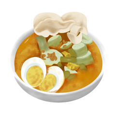 illustration of lontong sayur dish