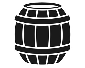 Beer barrel silhouette vector illustration isolated on white background