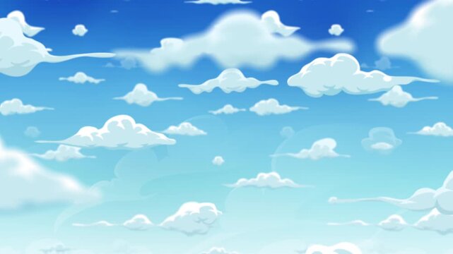Blue Sky With Cartoon Clouds Background Animation
Blue sky animated background filled with cartoon clouds smoke patterns and fog icons in a seamless loop