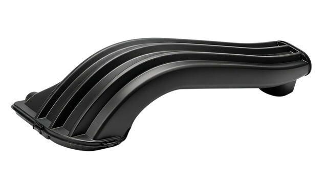 Gray plastic car air intake duct, , cutout, PNG isolated on white or transparent background