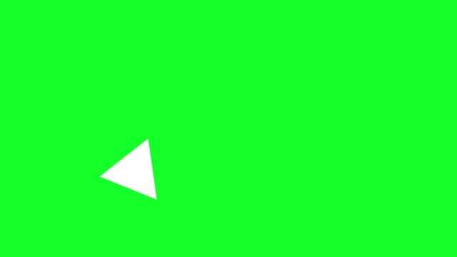 Simple White Arrow Pointer Animation on Green Screen Background in 4K for Tutorials and Explainer Videos