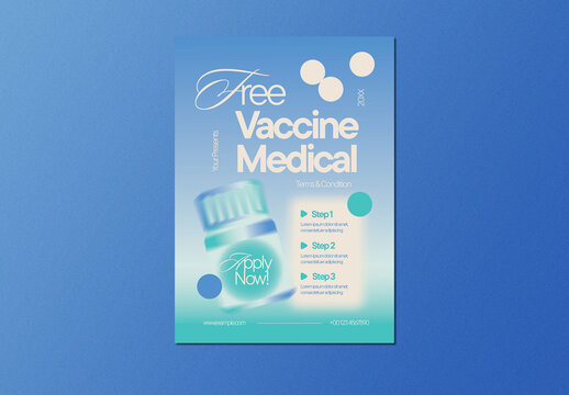 Turquoise Dreamy Nostalgic Vaccine Medical Flyer