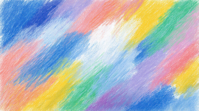 Abstract crayon background gentle tone soft pastel texture colorful diagonal stroke playful childlike art dreamy mood nursery wall decor