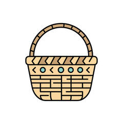 Simple illustration of a brown mortar and pestle, a tool used for grinding and crushing ingredients