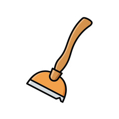Simple illustration of a brown mortar and pestle, a tool used for grinding and crushing ingredients