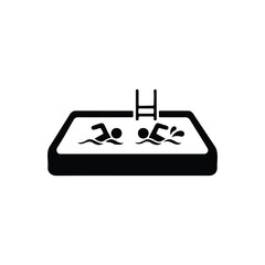 Pool silhouette icon vector flat design.