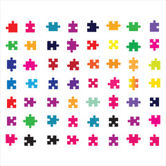 SVG Colored Puzzle, Separate Pieces 