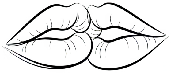 Black lips png Outlined mouth cutout Drawn kiss png Graphic lip cutout Stylized pucker png Sensual mouth cutout Romantic lips png Elegant kiss cutout Line lip png isolated transparent background image