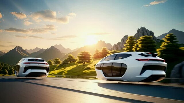 Hover cars on a mag lev road