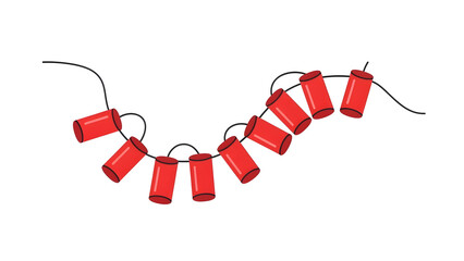 Red Firecracker String Illustration